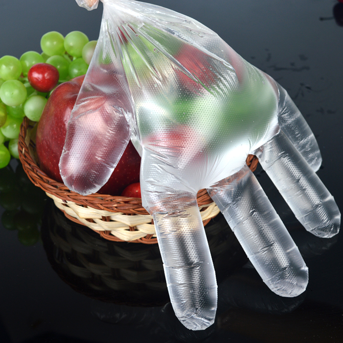 Guantes de plástico PE transparentes desechables ambidiestros de alta calidad