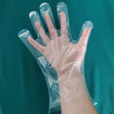 Guante de PE desechable de plástico impermeable para el hogar al por mayor desechables