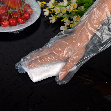 Guantes engrosados ​​de la comida del hogar del tinte de pelo desechables transparentes multifuncionales del PE