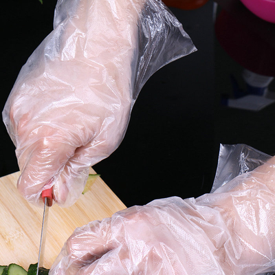 Guantes de lavado desechables de cocina PE transparente de grado alimenticio con mejores ventas