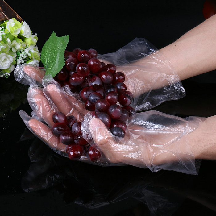 Guantes desechables de plástico HDPE de grado de preparación de alimentos