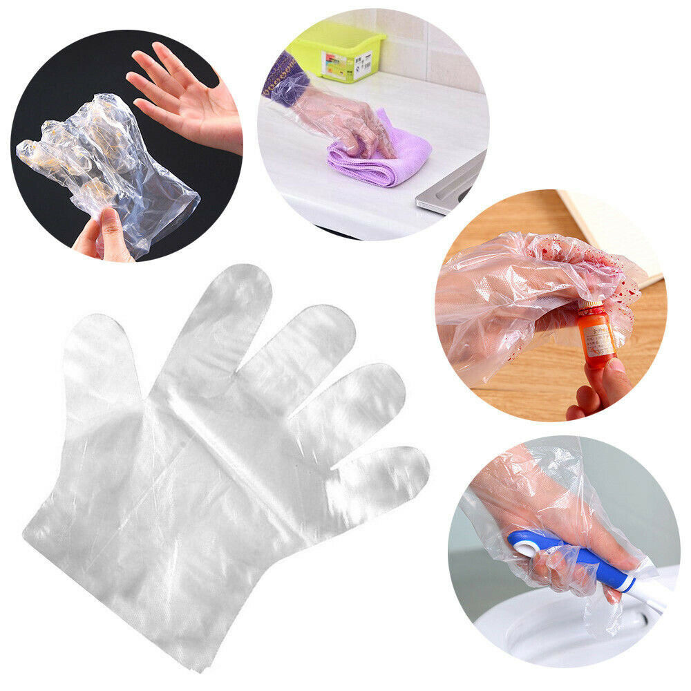 Guantes desechables de plástico transparente para el hogar