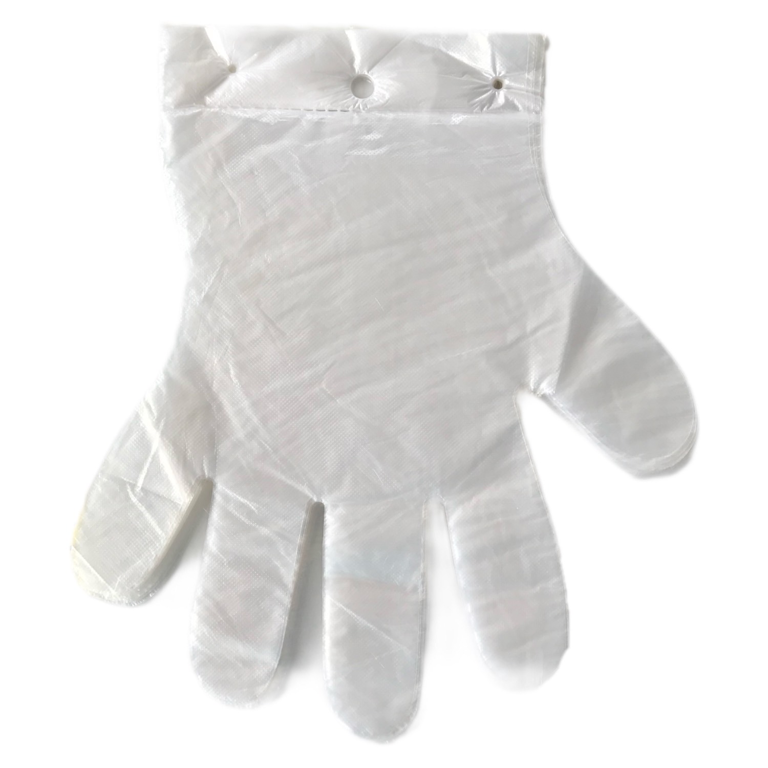 0.8 g de guantes desechables de PE con agujeros