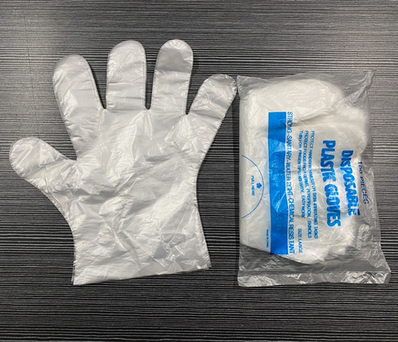 Guantes de polietileno de 100 piezas transparentes