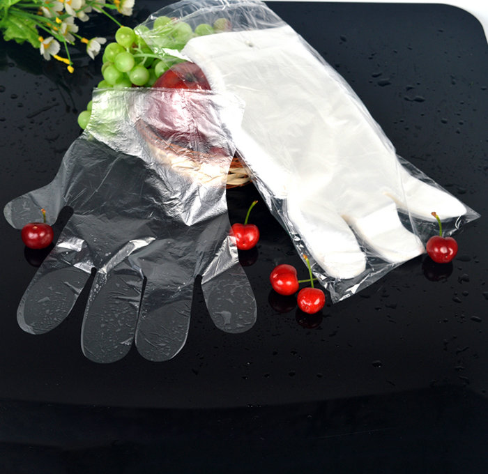 Guantes de mano de polietileno de plástico desechables para servicio de alimentos para mujeres